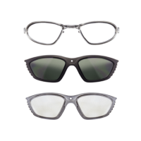 3 optical inserts for correction lenses, 14.00; socket lenses with/without visual acuity, grey transparent, 16.00; Socket lenses with/without visual acuity, black,  16.00