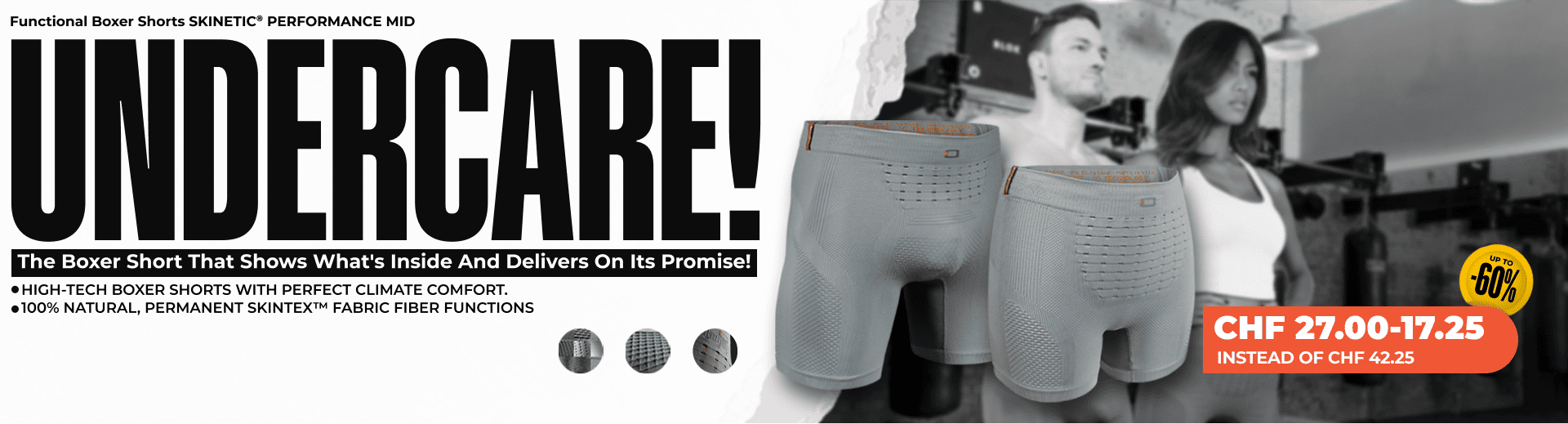 Functional Boxer Shorts SKINETIC® PERFORMANCE MID - Men/Women Functional Boxer Shorts SKINETIC® PERFORMANCE MID - Men/Women