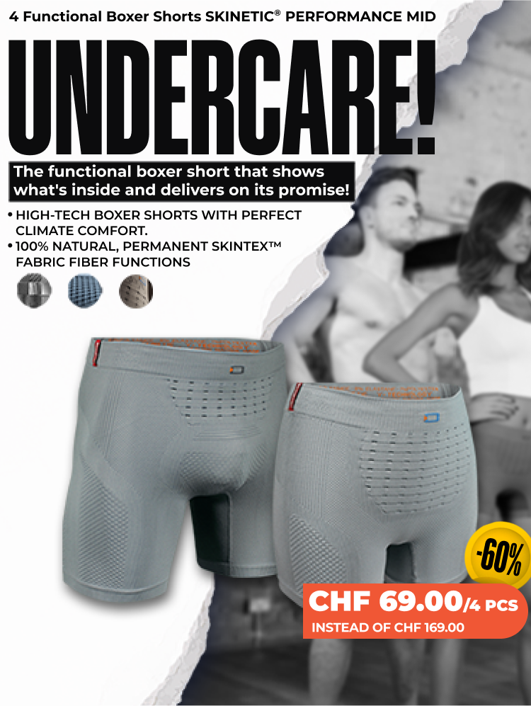 Set of 4 Functional Boxer Shorts SKINETIC® PERFORMANCE MID - Men/Women