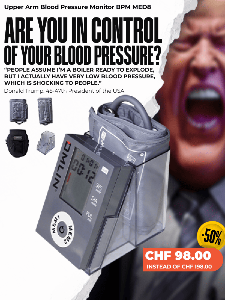 Upper Arm Blood Pressure Monitor + Alarm + Travel Clock BPM MED8
