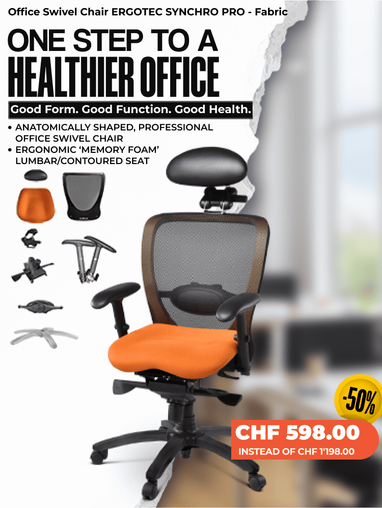 Office Swivel Chair ERGOTEC SYNCHRO PRO - Fabric Office Swivel Chair ERGOTEC SYNCHRO PRO - Fabric