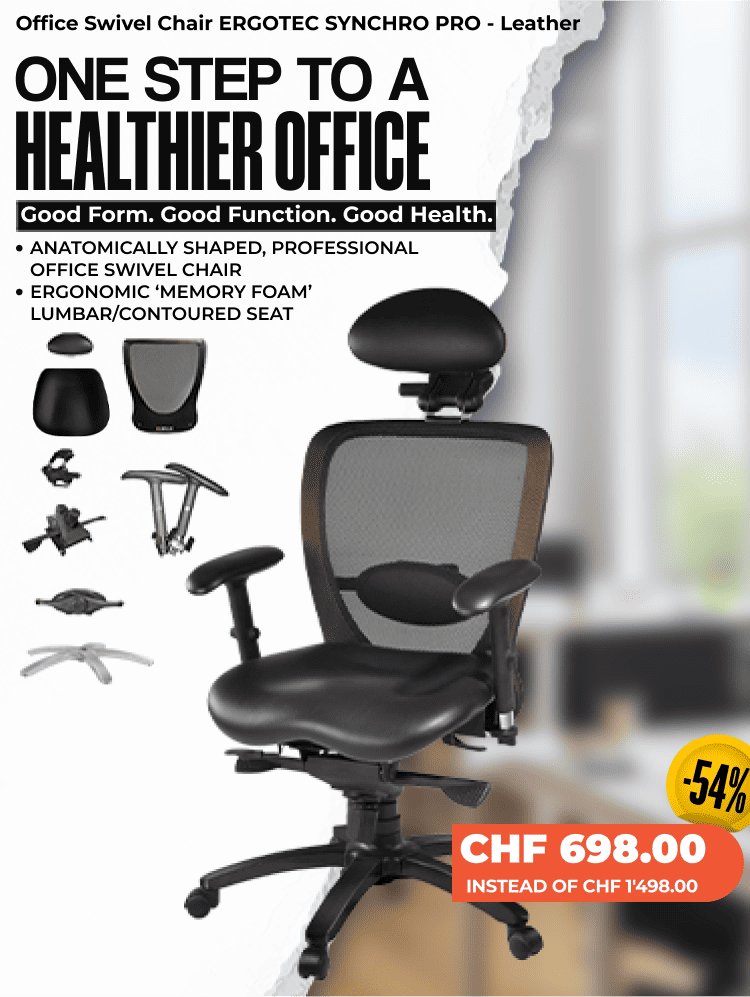 Office Swivel Chair ERGOTEC SYNCHRO PRO - Leather