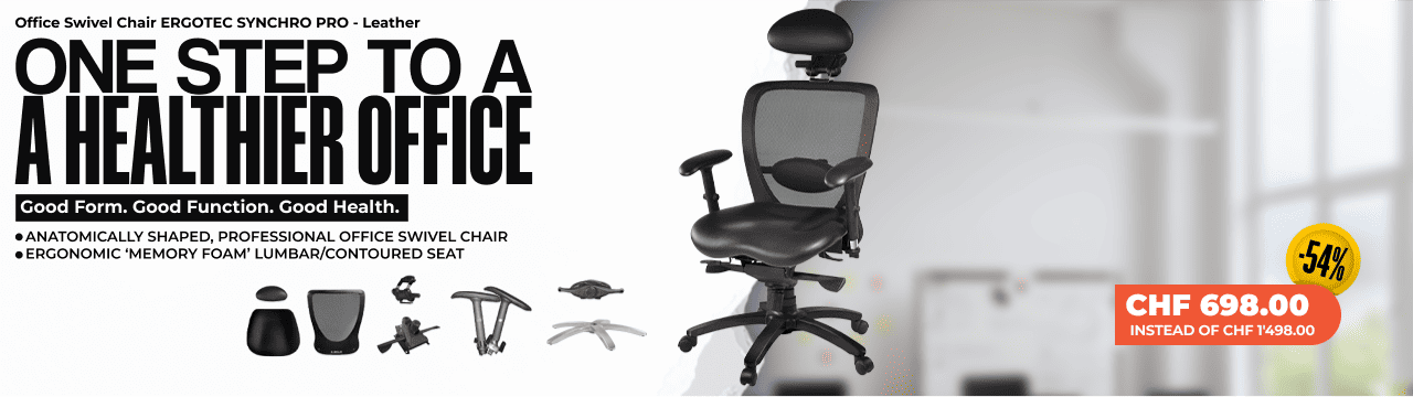 Office Swivel Chair ERGOTEC SYNCHRO PRO - Leather