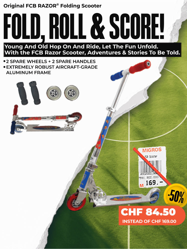 FCB-RAZOR Scooter incl. 2 Spare Wheels + 2 Spare Handles