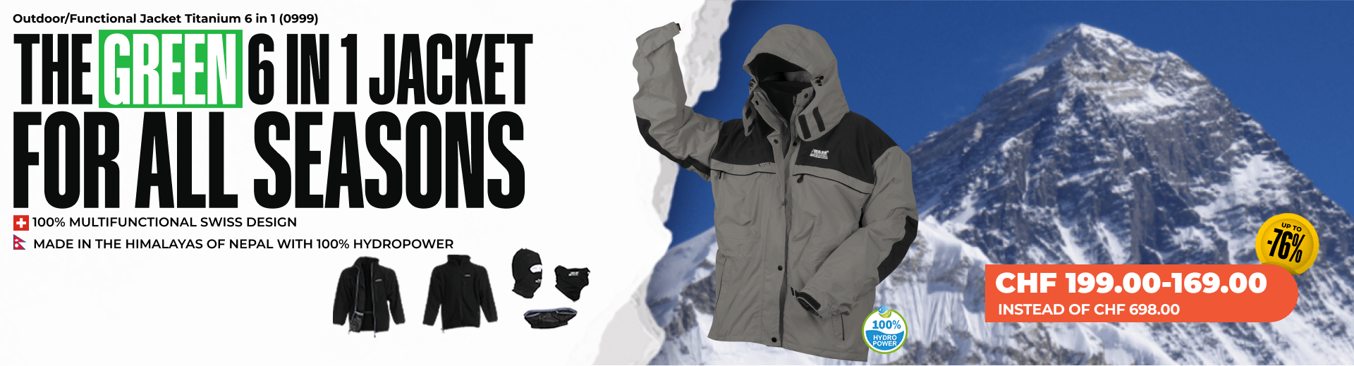 Outdoor/Functional Jacket TITANIUM 6 IN 1 (0999) - Men/Women