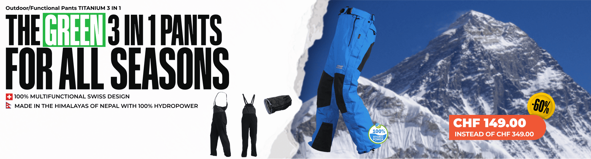 Outdoor/Functional Pants TITANIUM 3 IN 1 - Men/Women