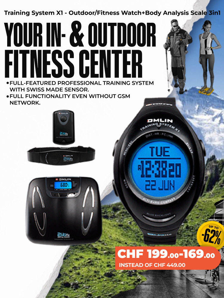 TRAINING SYSTEM X1 - Outdoor & Fitness Watch + Body Fitness/Analysis Balance 3 in 1 (+ Optional: GPS POD X-TENSION)