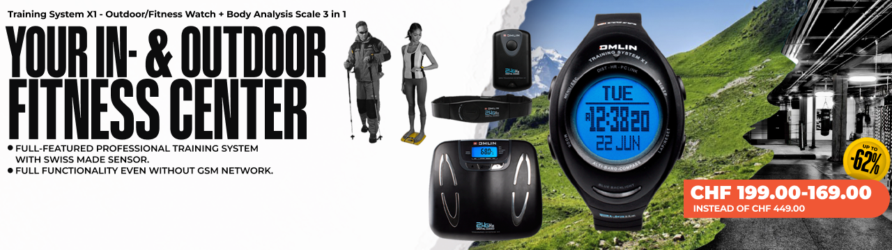 TRAINING SYSTEM X1 - Outdoor & Fitness Watch + Body Fitness/Analysis Balance 3 in 1 (+ Optional: GPS POD X-TENSION)